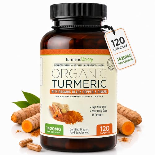 Organic Turmeric Curcumin Capsules with Black Pepper & Ginger