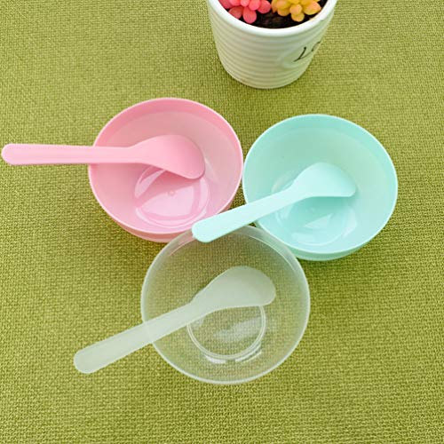 Set de 10 tazones de mezcla de plastico con cucharas miniatura 6