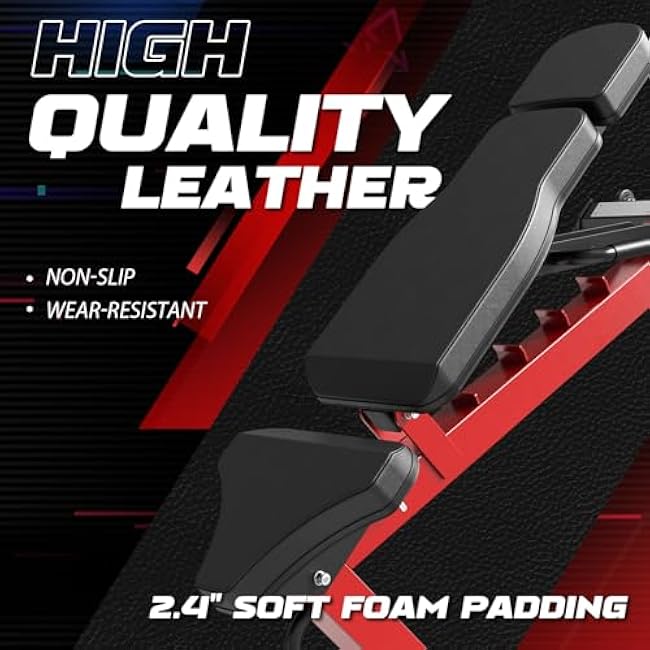 Mikolo Adjustable Weight Bench, Adjustable Strength Training Bench for Full Body Workout, Workout Bench with 7 Back Positions