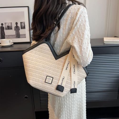 Bolso Tote de playa tejido para mujer miniatura 3