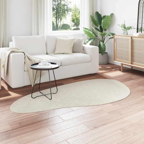 Tapis de chambre moderne crème 100x200 pour descente de lit douillette