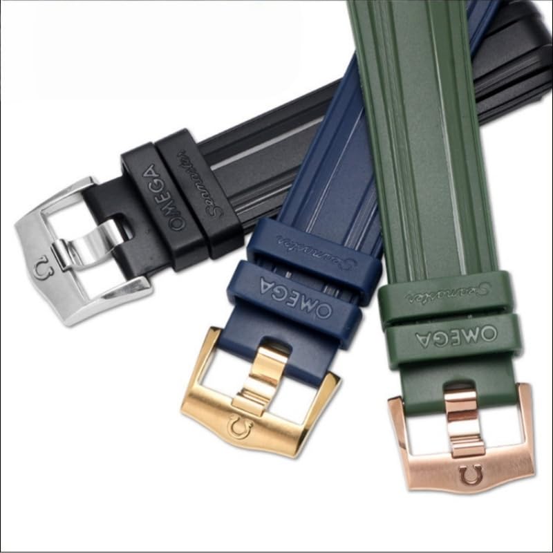 20mm Silikon Kautschuk Uhrenarmband Rundanstoß, Wasserdichtes Ersatz Uhrenband für Omega Seamaster 300
