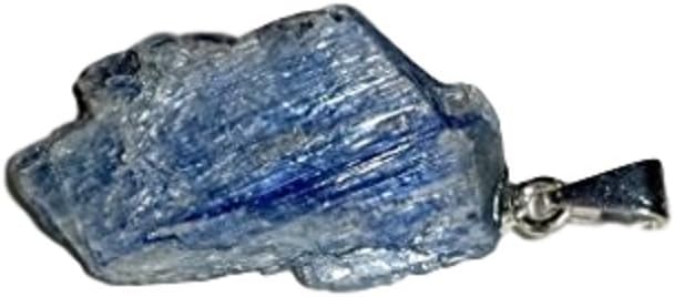 1pc Raw Blue Kyanite with Mica Rough Natural Premium Quality Free Form Pendant with Bail Loop