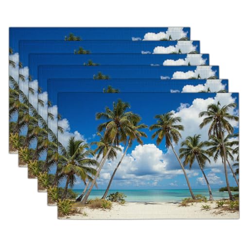 Dessous de table résiste à la chaleur napperons plage bleu lin