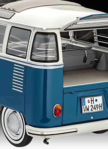 Revell Revell_07009 Modellbausatz Auto 1:16 - Volkswagen VW T1 Bulli Samba Bus im Maßstab 1:16, Level 5, originalgetreue Nachbildung mit vielen Details, VW Bus, 7009, Mittel