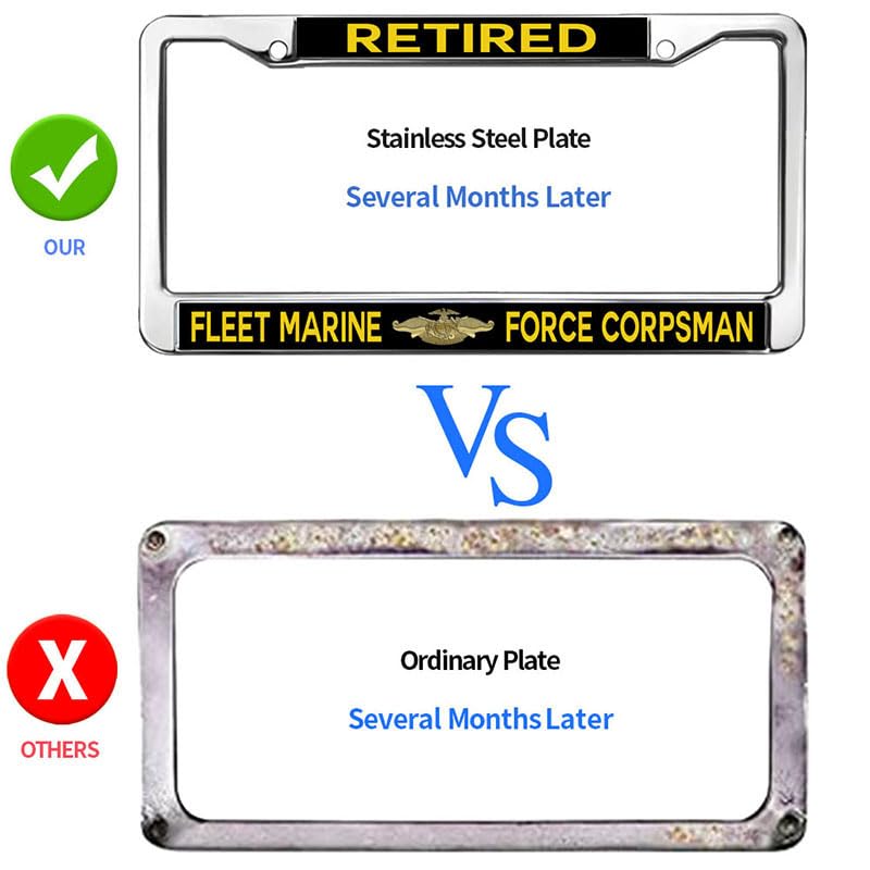 Image of Retired Army Man License Plate Frame USA Army Pride License Plate Frame Chrome United States