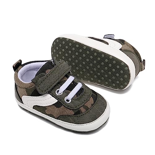 Clowora Unsex Baby Boys Girls Canvas First Walkers Shoes,Newborn Infant Non Slip Soft Sole Crib Casual Sneaker