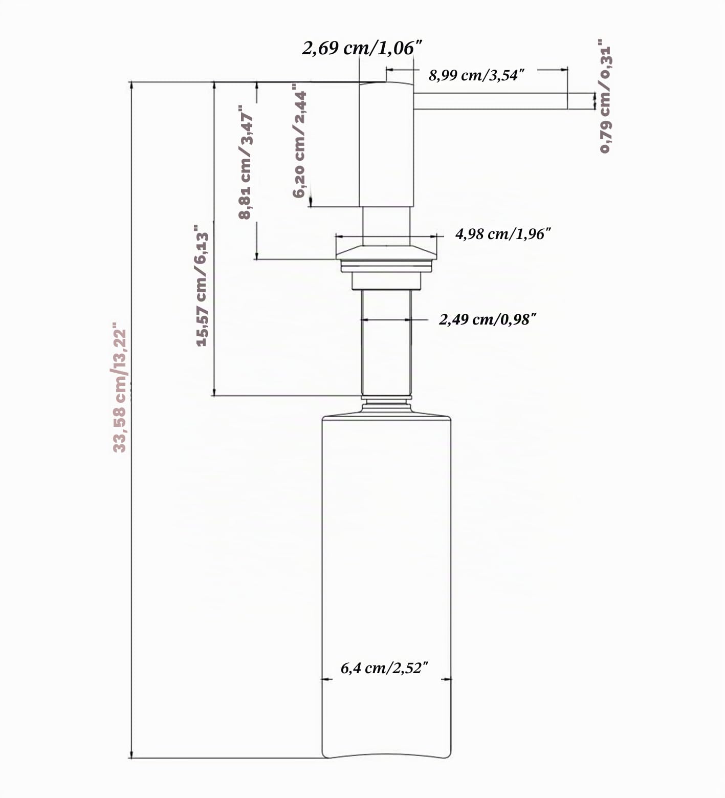 Maizoon Seifenspender, Kupferpressentyp für Küchenspüle, multifunktional, langlebig, leicht zu reinigen, große Kapazität, mit 360-Grad-Pumpkopf und einfach zu pumpen, 500 ml, Gold