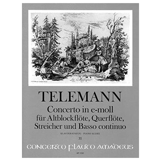 TELEMANN - Concierto en Mi menor para Flauta de Pico Alto, Flauta y Piano (Michel/Kostujak)