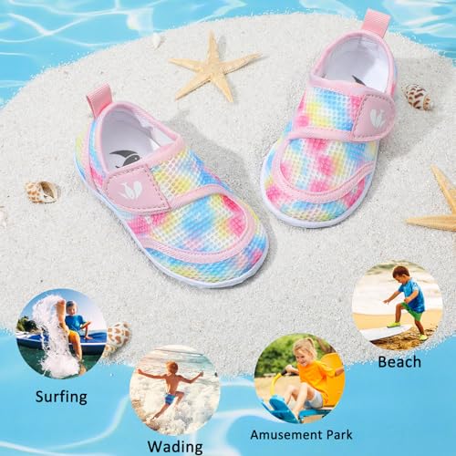 Image of FEETCITY Toddler Water Shoes Boys Girls Swim Shoes Quick Dry Kids Aqua Socks Barefoot for Beach Swimming Pool