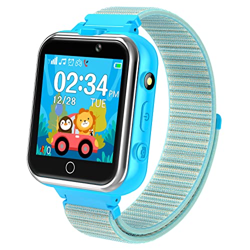 Kinder Smartwatch Telefon, Kind Uhr mit Zwei Wege Gespräch SOS MP3 Spiel Video Wiedergab Kameras Rekorder Wecker Schrittzähler Taschenrechner Taschenlampe Sportuhr für Jungen Mädche Geschenke