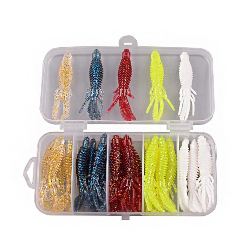 OriGlam 25pcs Soft Fishing Lure, Crayfish Lure, Artificial Shrimp Bait, Shrimp Bait, Shrimp Fishing Bait, Crawfish Bait, Soft Artificial Bait