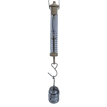 EISCO Newton Force Meter Spring Scale - Max Capacity 10N, 1 kg, Dual Scale Labeled.