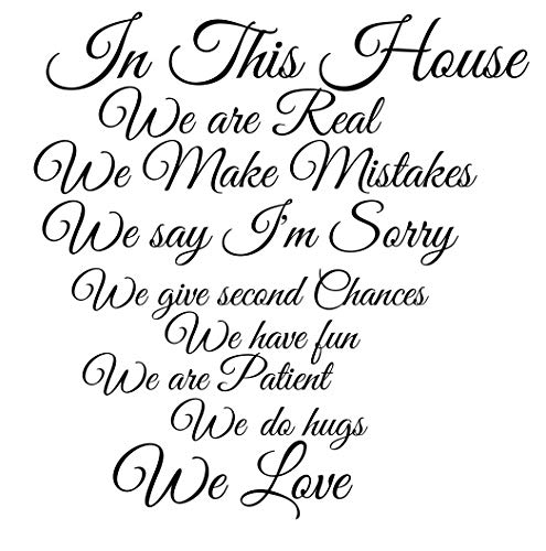 spb87 Huge In this House. Pegatinas de pared con cita inspiradora, cita inspiradora, cita de motivación para la pared, arte de la familia, divertida cita de amor para el hogar