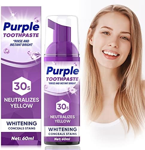 Purple Toothpaste for Teeth Whitening - Tooth Stain Removal Purple Toothpaste Teeth Colour Correcting Teeth Whitener