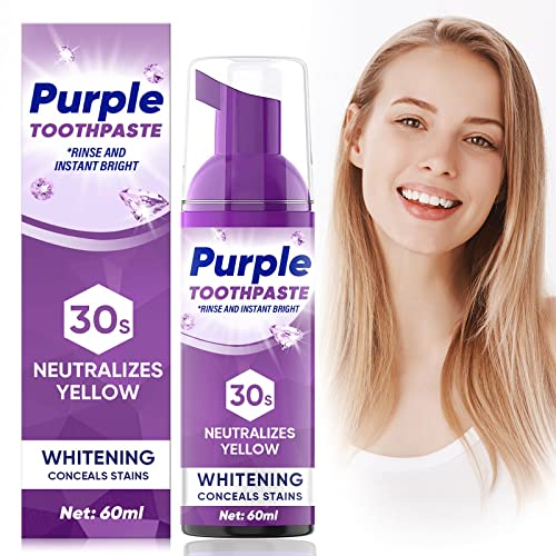 Purple Toothpaste For Teeth Whitening - Tooth Stain Removal Purple Toothpaste Teeth Colour Correcting Teeth Whitener #TOP3