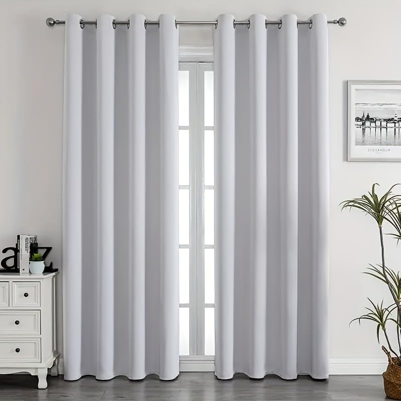 Rideau occultant thermique lot de 2 uni moderne minimaliste pour la chambre