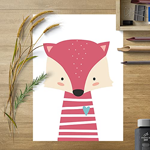 Fun Baby Girls Art Prints, Size A4, Set of 6 Unframed For Kids Bedroom Or Nursery, Pastel - Image 4