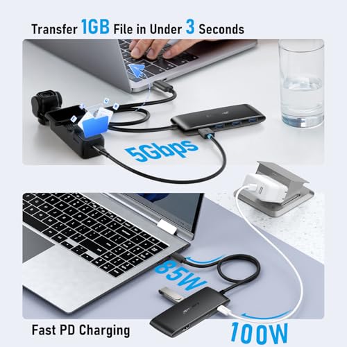 Image of Lemorele USB C Docking Station Dual Display, 7-in-1 Dock with Dual 4K@60Hz (HDMI + USB-C DP Alt Mode),1 USB-A 3.0 and 3 USB-A 2.0 Data Ports, 100W Port for PC, Laptop, Dell XPS, HP, Thinkpad, and More