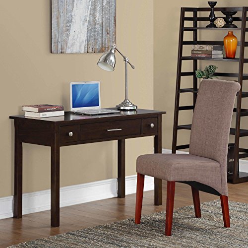 Simplihome Avalon Solid Wood Contemporary 47 Inch Wide Writing Desk In Dark Tobacco Brown, For The Office Desk, Writing Table, Workstation And Study Table #TOP1