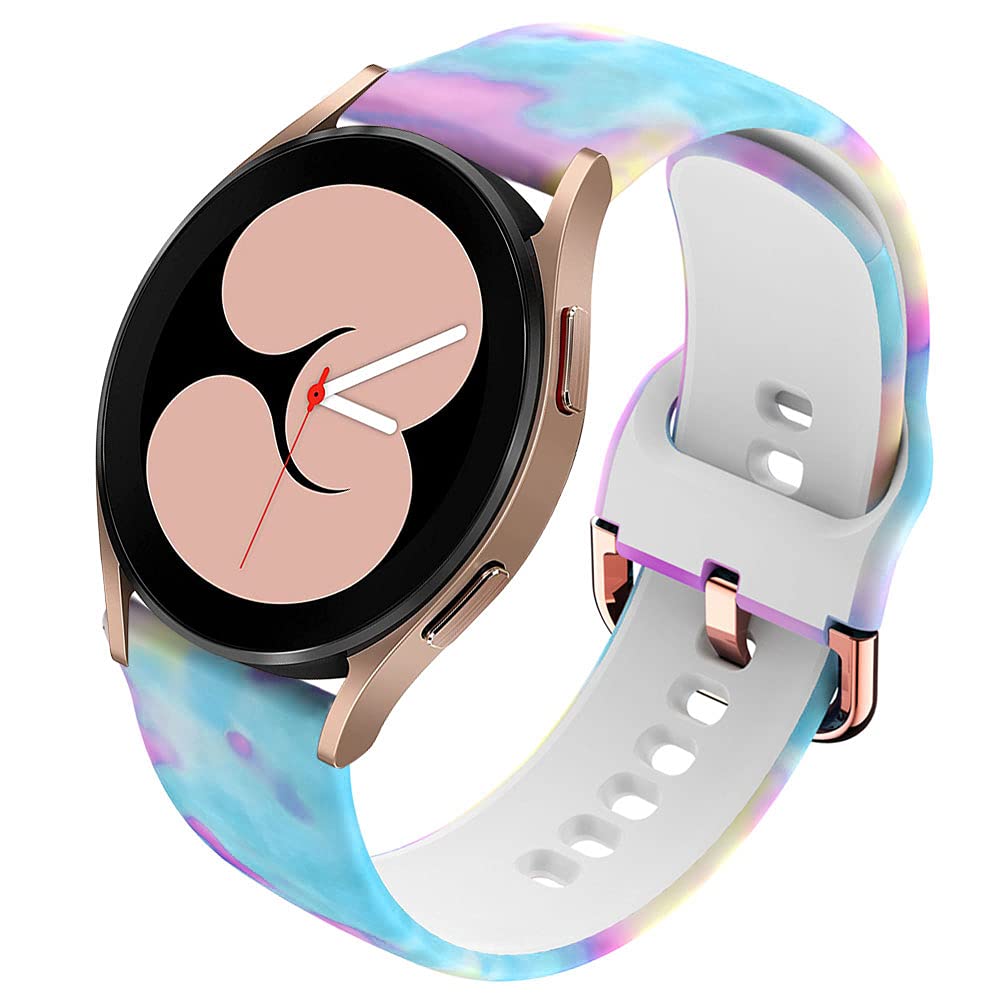 Sankel Compatible for Samsung Galaxy Watch 4/Classic Bands,Women Men Soft Silicone Pattern Printed Sport Replacement Strap Wristband for Galaxy Watch4 Classic 42mm&46mm/Watch4 40mm&44mm