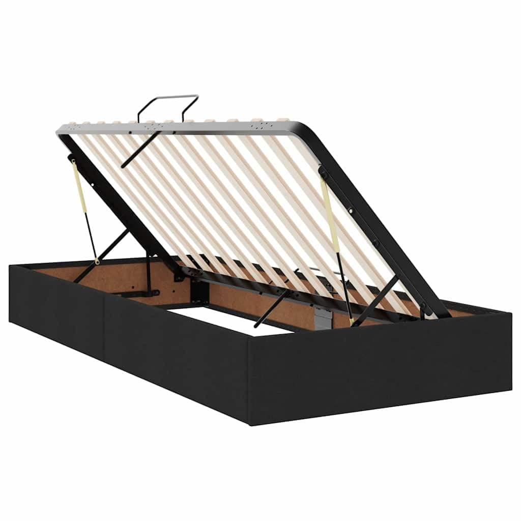 Elegante ecopelle nera con contenitore idraulico 67.11 Nero 90x200 cm