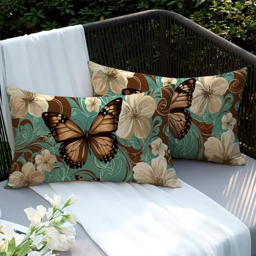 Coussins canapé lin 75x50cm taie d'oreiller extérieure imperméable - 2