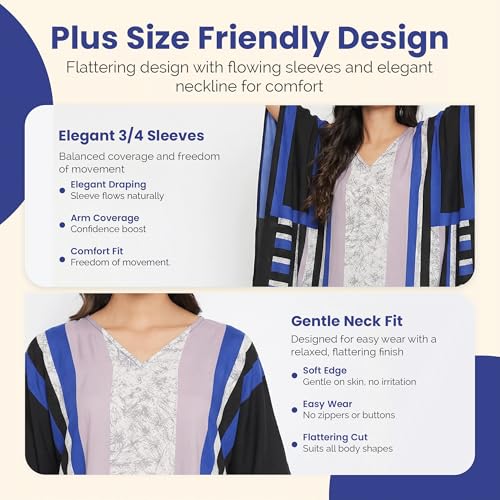 Image of Oussum Women Kaftan Plus Size Polyester Summer Lightweight Caftan Swimsuit Cover Ups Maxi African Mumu Lounge House Dress