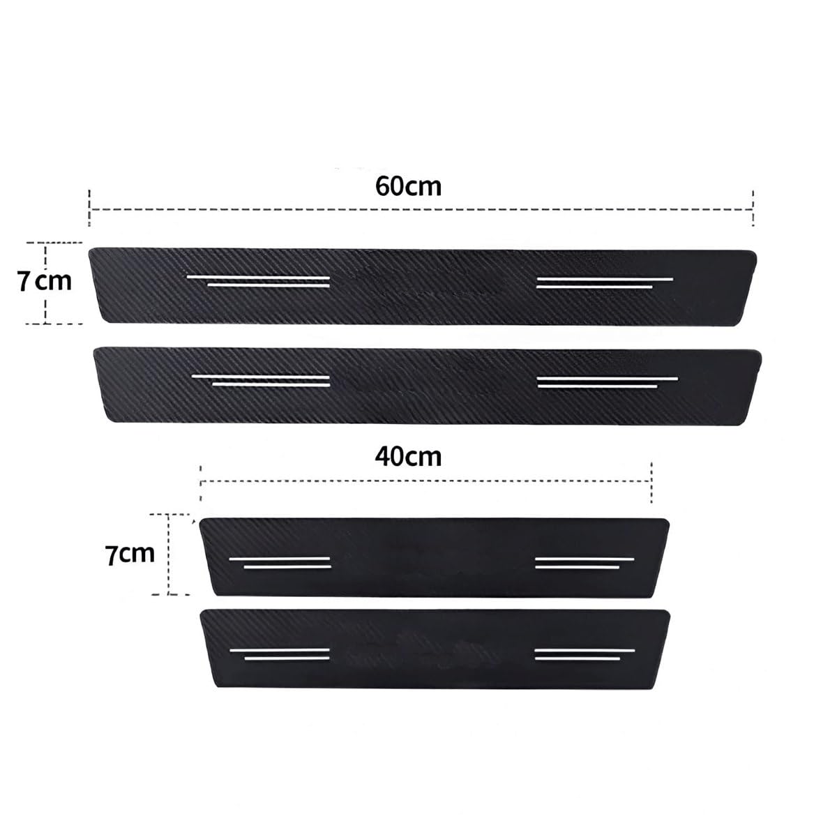 DELIK Car Door Sill Protector | 4Pcs, Carbon Fiber, Anti-Scratch, Guard Strip, HYUNDAI