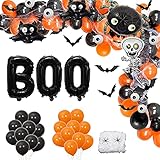 🎃【Globos de alta calidad y no tóxicos】Los globos decorativos de Halloween están hechos de láminas de aluminio o látex y son 100% no tóxicos. Tenga en cuenta que cuando se infla con helio, el globo flotará durante varios días.