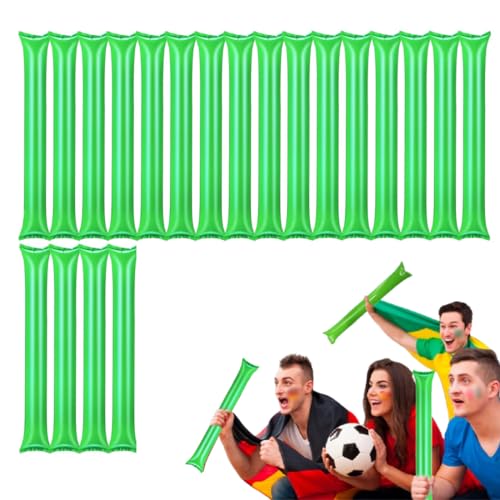 SGERUFZ Pack 10 coppie di bastoni gonfiabili rumorosi riutilizzabili. Bam Bam Thunder Accessori per fare tifo, feste, animazione ed eventi sportivi. (Verde)