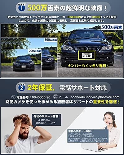 Amazon Co Jp 22年版 500万画素 1tb Soohao 防犯カメラ Poe給電 有線 監視カメラ ４台セット H 265 録音 録画 暗視 Ip66防水防塵 遠隔監視 Ai人体検出 屋内 屋外 8台まで増設可 2年保証 電話サポート対応 500万画素カメラ4台 500万画素対応の録画機 1tb Hdd