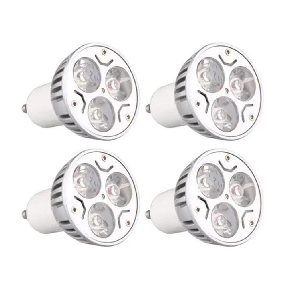 NXCVBNKZJ KJXP Lighting, Pack of 4, LED Spotlight Lamp AC220V-240V GU10 3W 3LEDs Dimmbar LED Globe Bulbs(Cold White)