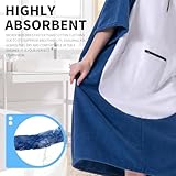 OLAOLA Mikrofaser Badeponcho, Handtuch Poncho für Erwachsene, Surf Poncho mit Kapuze und Tasche, Weiche Schnelltrocknende Handtuch als Umziehhilfe Strand Damen und Herren (Hai)