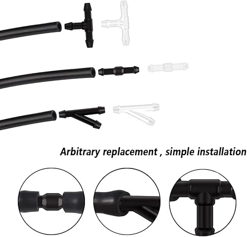 Miniatura 13 de Kit de manguera de 11 boquillas para lavaparabrisas, manguera de líquido de lavadora 4M, 6 conectores de manguera, boquilla rociadora