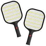 pzqzmar Fly Swatter, Fly Zapper, Mosquito Zapper, 3000V Handheld Bug Zapper Racket, Electric 3-Layer Safety Mesh Fly Swatter for Indoor & Outdoor(2 Pack)