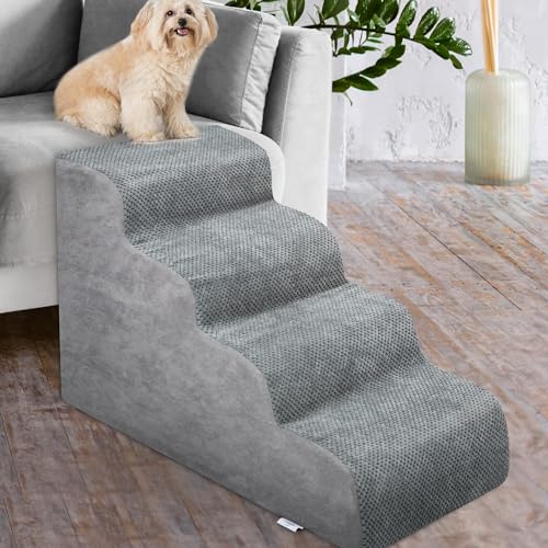 Niubya Escadas Para Cães Pequenos - Rampa Para Cães De Espuma De Alta Densidade, Degraus Extra Largo