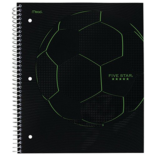 Five Star Spiral Notebooks, 1 Subject, College Ruled Paper, 100 Sheets, 11" X 8-1/2", Sports, 4 Pack (38206) #TOP22
