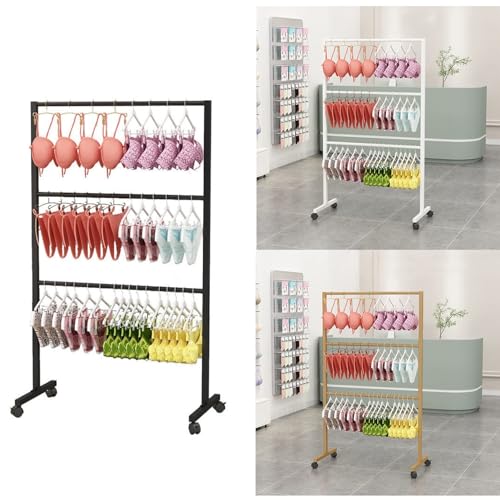 Commerciale Abbigliamento Display R con WheelsFree Standing Hanr per Costumi da bagno & Retail ShelvingVersatile Display Solut per Negozi di Abbigliamento