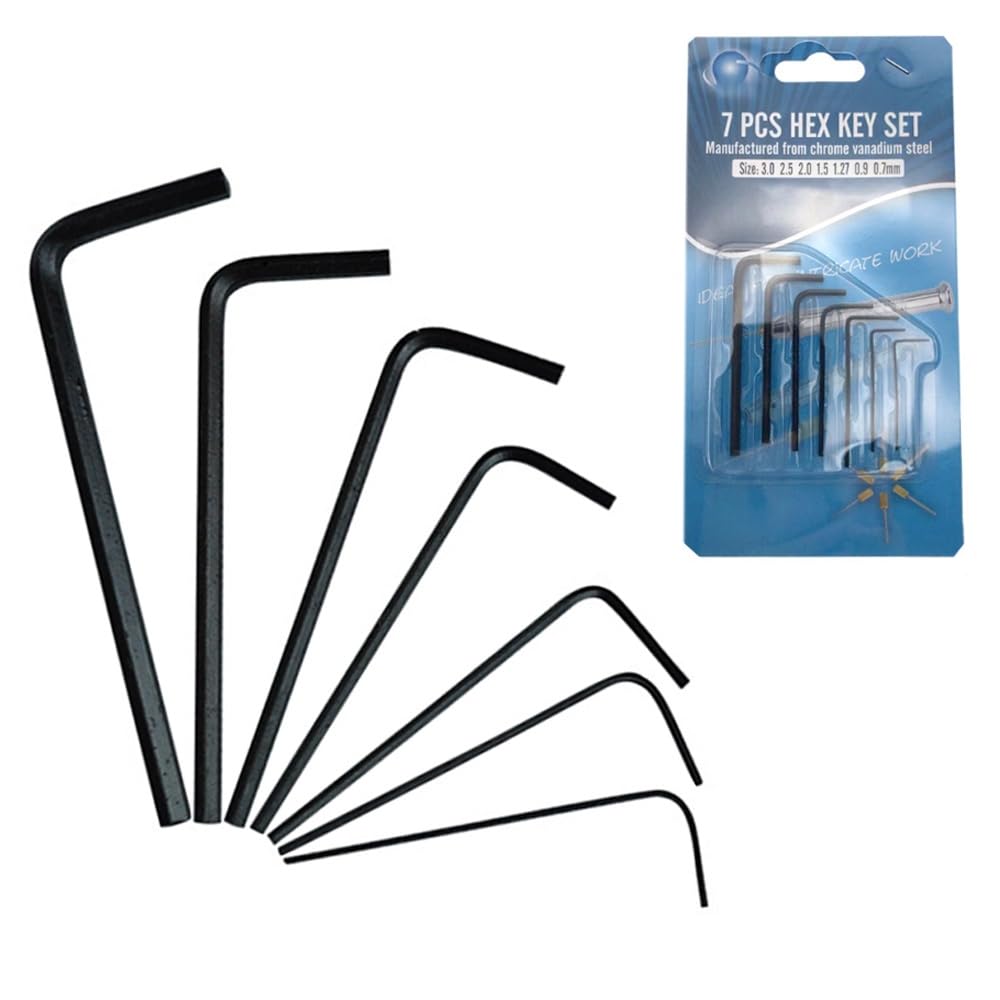 Bhogmeg 7Pcs Mini Hex Key Set 0.7mm-3mm Micro Hexagon Allen Key Wrench