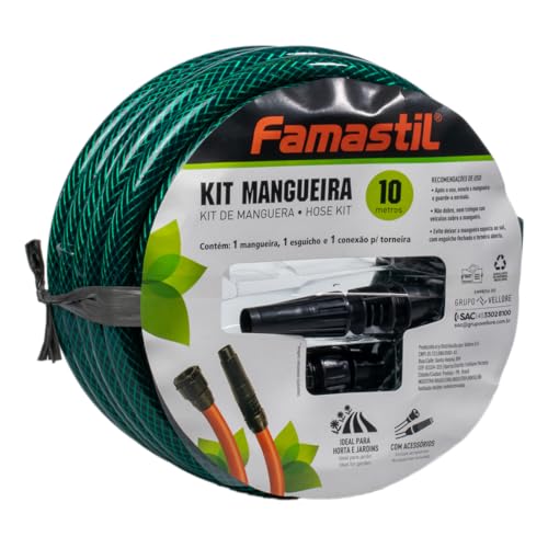 Foxlux, Kit Mangueira Jardim Verde trançada, 10m