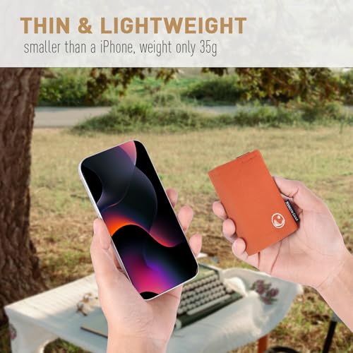 Image of Minimalist Slim Wallet for Men, Heavy Duty Ripstop Nylon Trifold Wallet, Water Resistant Durable Front Pocket Wallet with Elastic Band, Large Capacity, Includes 1 RFID Blocking Card, Brown