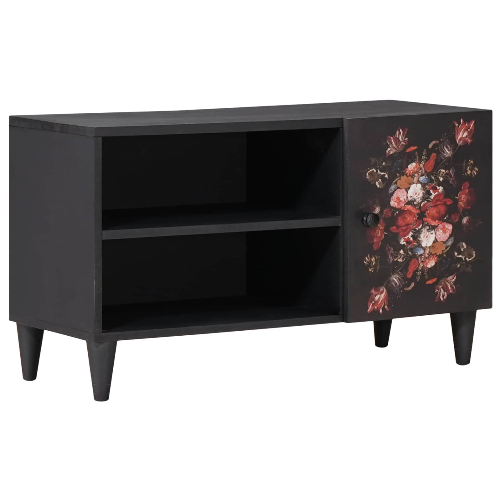Mueble TV Madera Mango Macizo Multicolor 80 x 31,5 x 46 cm con Puertas
