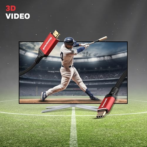 Image of Honeywell Type C to 2.0 HDMI Cable, 4Kx2K@60Hz UHD Resolution, 2 Mtr, 18GBPS Transmission Speed, High-Speed, Male to Male, Compatible with TV, Laptop, Type-C Smartphone, Projector, etc