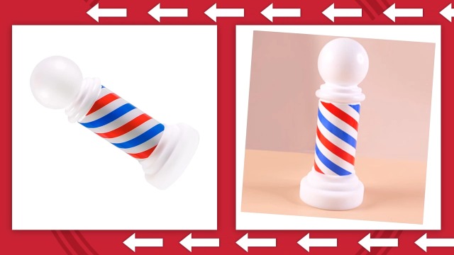 Image of FOMIYES Hair Salon Pole Light: Red White Blue Rotating Neon Sign - Professional Barber Shop Decor - Ideal for Salons, Barbershops, and Storefronts - USB Powered (Batteries Not Included)