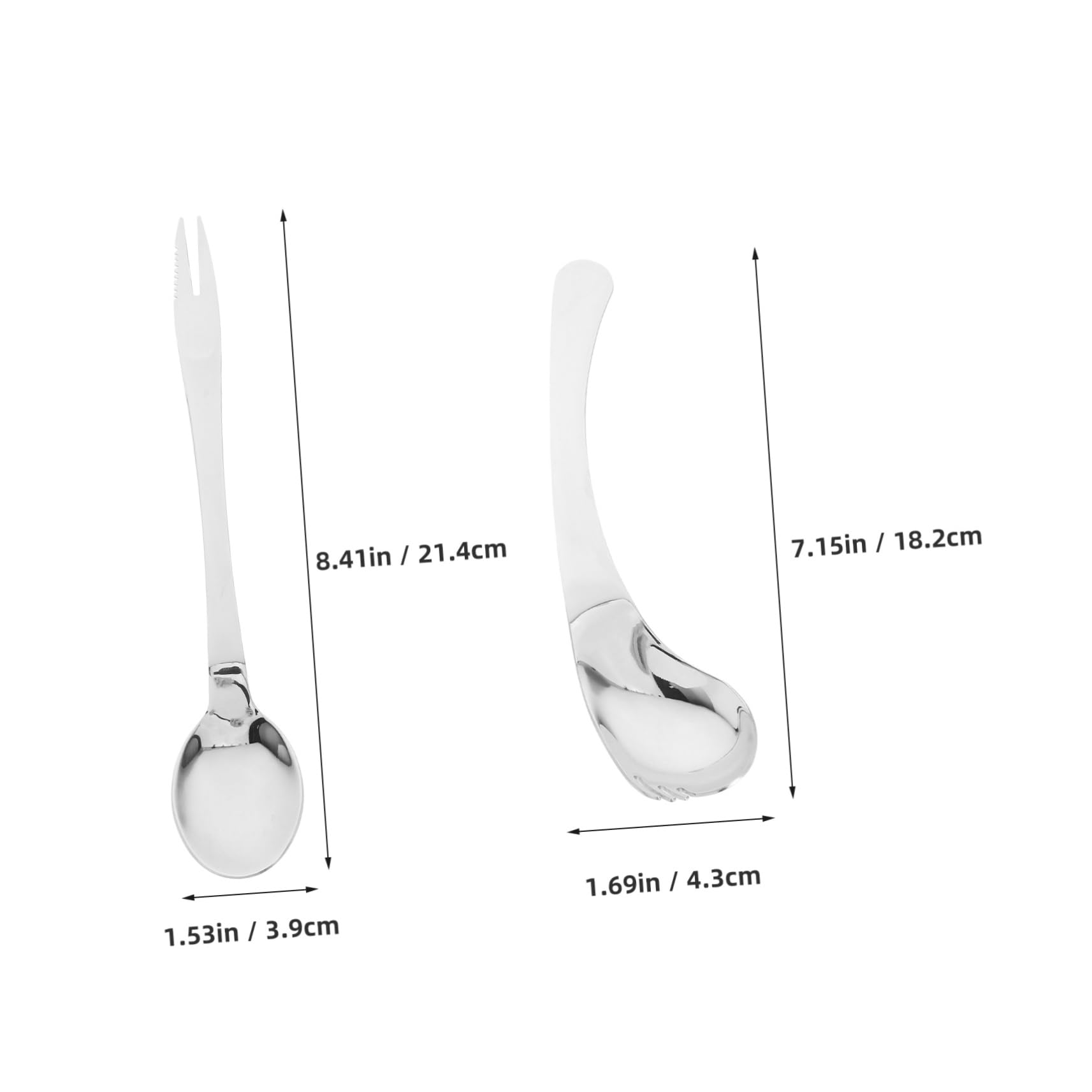 CIYODO Ergonomic Senior Utensils 2pc Adaptive Utensil Set Curved Spoon Fork Comfortable to Hold for Nursing Home Supplies