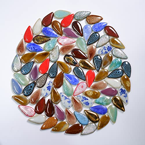 Fqing 500G Ceramics Mosaic Tiles Mixed Color Teardrop For Artwork And Crafts Art Projects Diy Picture Home Decoration… #TOP3
