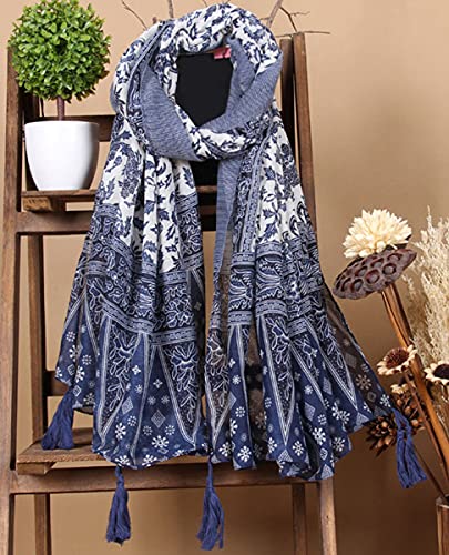 Scarfs for Women Blue and white Porcelain Print Lightweight Scarf Shawl Fashion Scarves Sunscreen Shawls for All seasons2