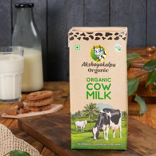 Image of Akshayakalpa Organic Cow Milk (UHT) (1 Ltr (Pack of 12))