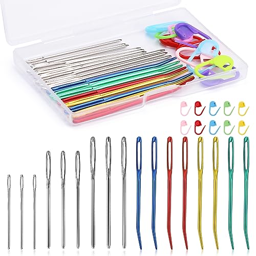 17 Pcs Yarn Needle Set, Weaving Needle Bent Tip Tapestry